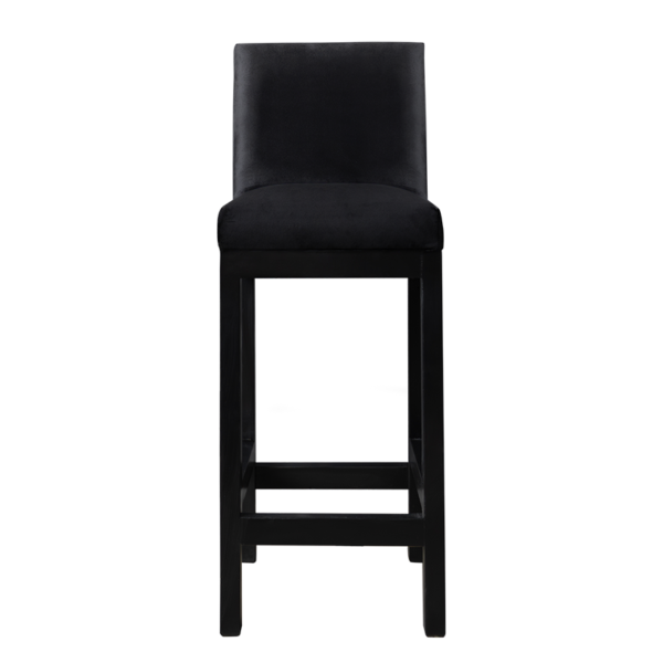 Banco de Terciopelo Negro con Respaldo Alto