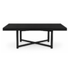 Mesa Rectangular Negra con Base de Acero (8-10 Pax)